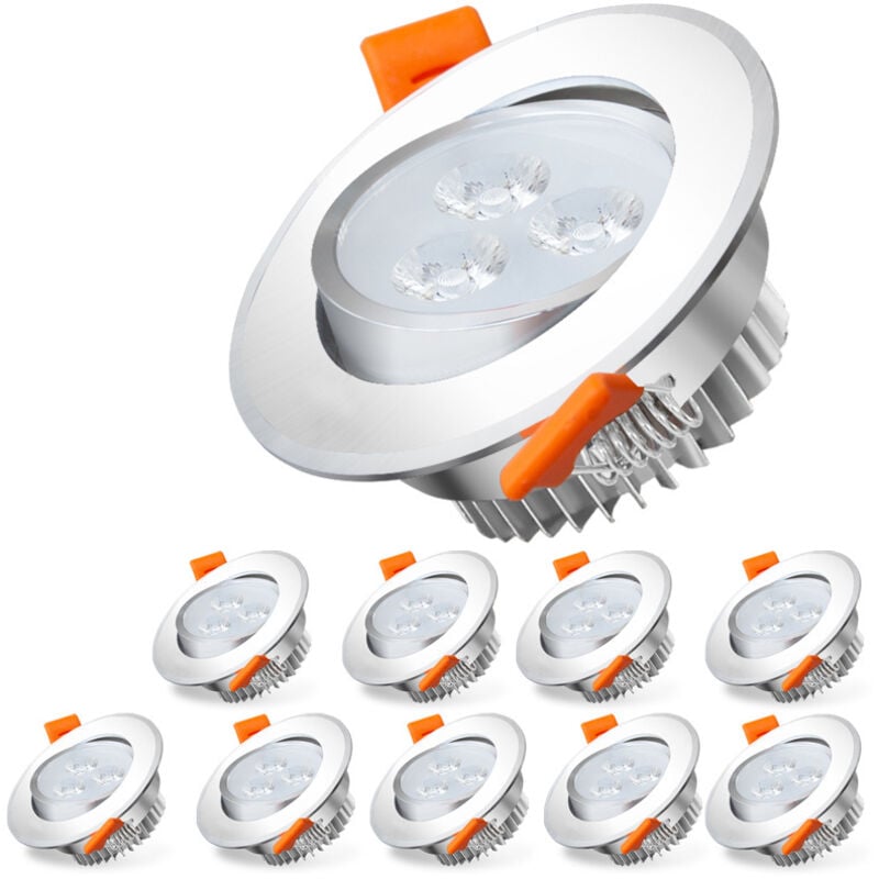 foto del prodotto swanew set di 10 faretti led da incasso 3w equ. temperatura colore 25w bianco caldo 3000k