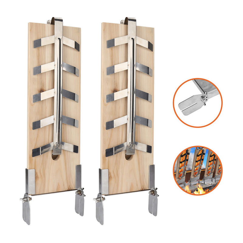 foto del prodotto swanew set di 2 supporti per salmone fiamma con supporti in acciaio inox molto stabili