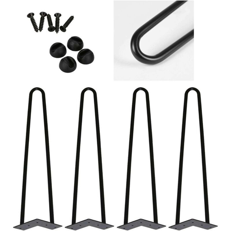 foto del prodotto swanew set di 4 gambe a forcella telaio per tavolo tavolo da pranzo gambe harpins gamba del tavolo a 2 montanti nero 35 cm