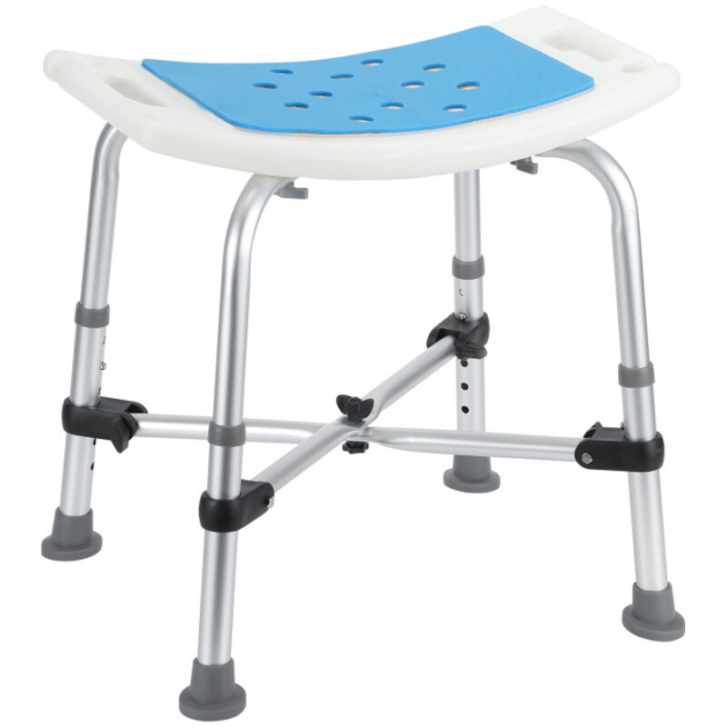 foto del prodotto swanew sgabello da doccia sgabello da bagno sedia da doccia regolabile in altezza fino a 180 kg supporto trasversale rettangolare