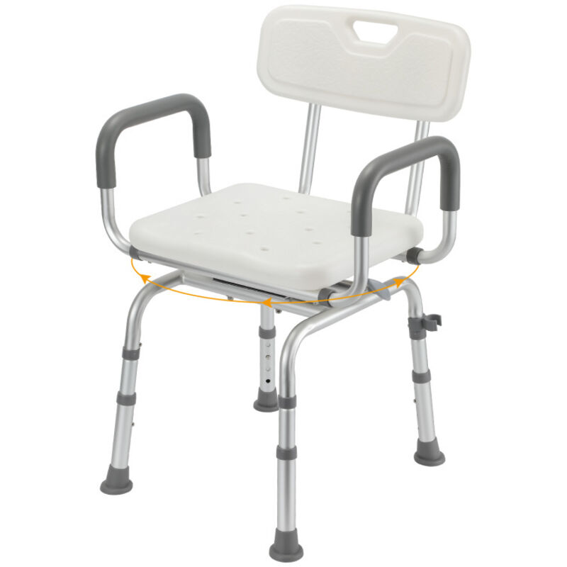 foto del prodotto swanew sgabello per doccia sedile per doccia regolabile in altezza fino a 136 kg sgabello per bagno con schienale rotazione di 360 gradi