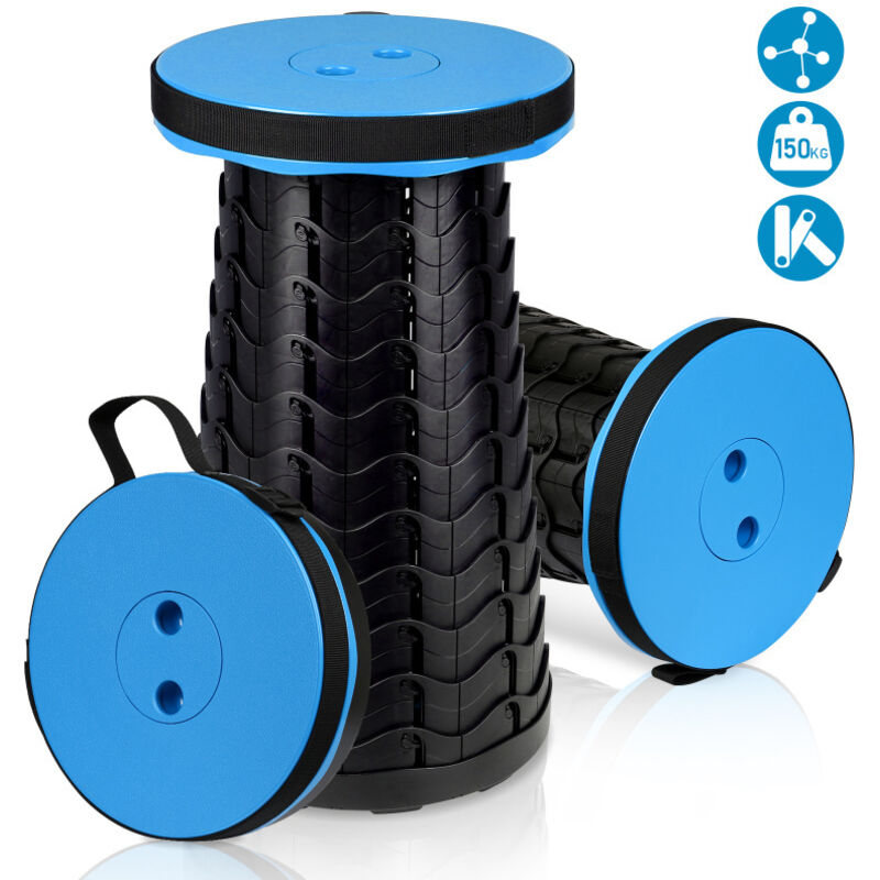 foto del prodotto swanew sgabello telescopico. sgabello da campeggio sedile pieghevole portatile sgabello telescopico per campeggio sgabello telescopico 45x26cm blu