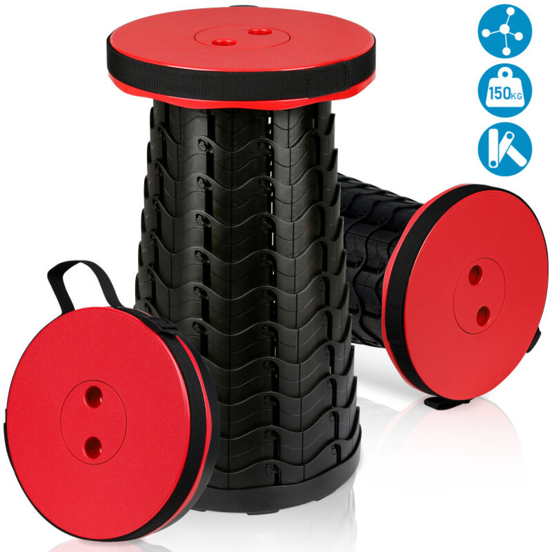 foto del prodotto swanew sgabello telescopico. sgabello da campeggio sedile pieghevole portatile sgabello telescopico per campeggio sgabello telescopico 45x26cm rosso