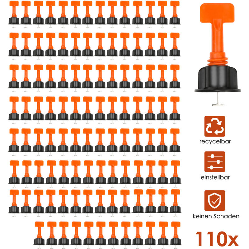 foto del prodotto swanew sistema di livellamento piastrelle. 110 pezzi distanziatori autolivellanti livellatrice per piastrelle regolatore livellatori