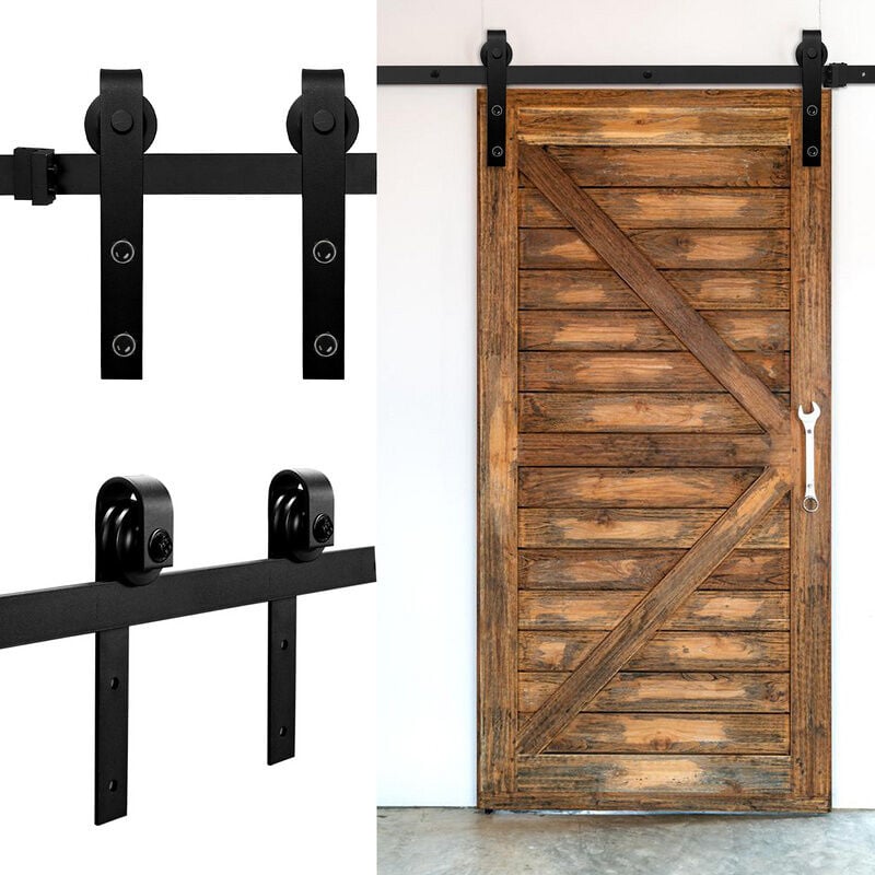 foto del prodotto swanew sistema di porte scorrevoli sistema di porte scorrevoli ferramenta per porte guida per porte maniglia per porte in legno stripes 152cm