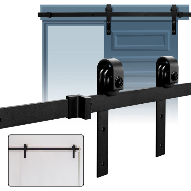 foto del prodotto swanew sistema per porte scorrevoli 152 cm kit per porte scorrevoli binario per porte scorrevoli forato 35 45 mm di larghezza