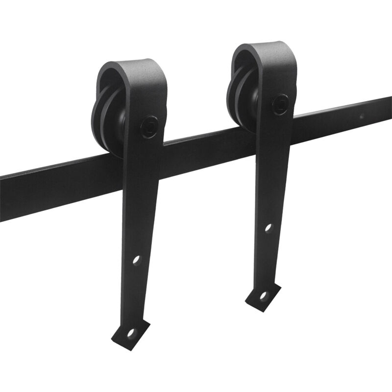 foto del prodotto swanew sistema per porte scorrevoli 200 cm kit per porte scorrevoli binario per porte scorrevoli forato 35 45 mm di larghezza freccia