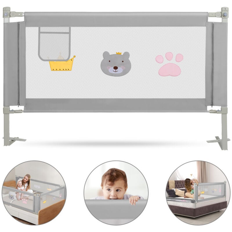 foto del prodotto swanew sponda per letto per bambini - pieghevole. portatile. 200 x 98 cm. telaio in acciaio. tessuto