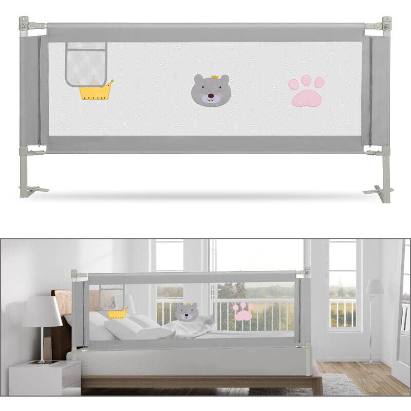 foto del prodotto swanew sponde letto bambini 180 cm sbarra letto bambini pu sollevamento verticale sponda letto anti caduta