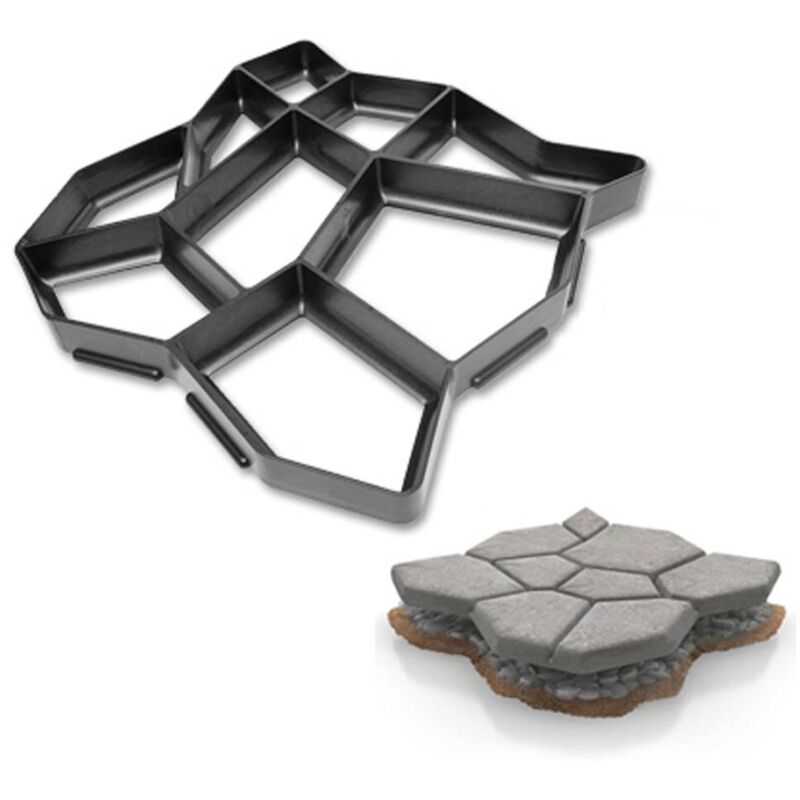foto del prodotto swanew stampo per calcestruzzo da 1 pezzo, stampo per vialetto strumenti per stampi per pavimentazione di vialetto per patio in cemento, 43x43x4 cm