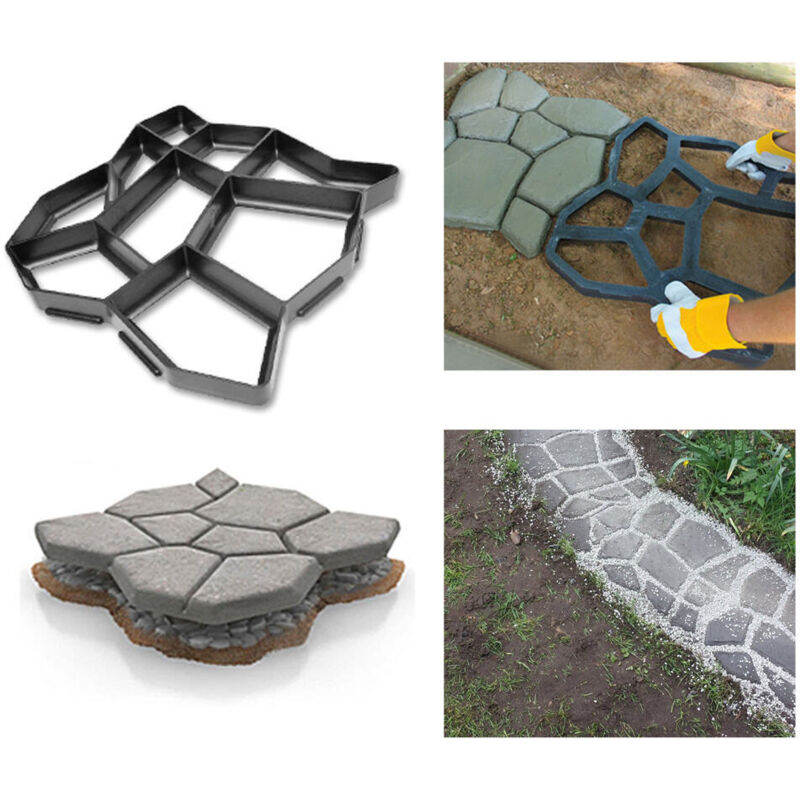 foto del prodotto swanew stampo per calcestruzzo da 1 pezzo, stampo per vialetto strumenti per stampi per pavimentazione di vialetto per patio in cemento, 43x43x4 cm