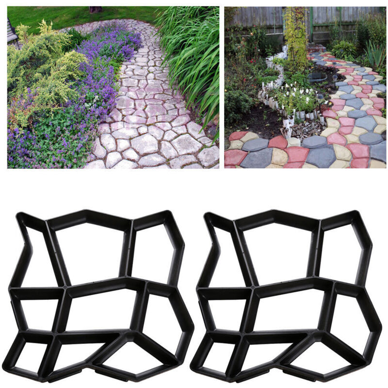 foto del prodotto swanew stampo per calcestruzzo da 2 pezzo, stampo per vialetto strumenti per stampi per pavimentazione di vialetto per patio in cemento, 43x43x4 cm