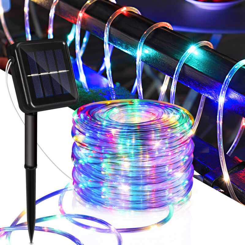 foto del prodotto swanew stringa luminosa solare. per esterni per giardino. terrazza. matrimoni e natale. 12m 100 led. multicolore