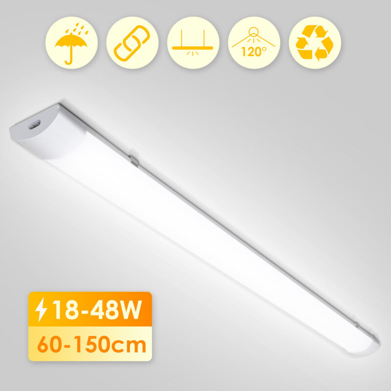 foto del prodotto swanew striscia led impermeabile 150cm 48w ip65 interconnettibile temperatura colore bianco neutro 4000k