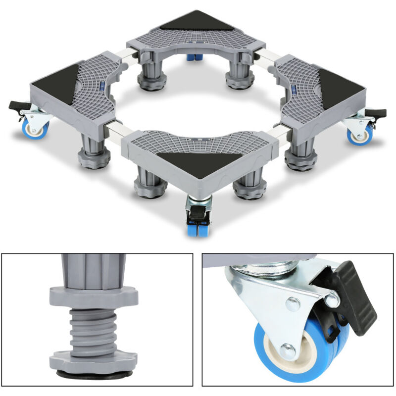 foto del prodotto swanew supporto per lavatrice base per lavatrice regolabile base per lavatrice regolabile 41 64 cm 8 piedi 4 ruote