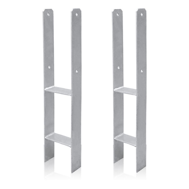 foto del prodotto swanew supporto per palo h per carport recinzioni supporto per palo in h supporto da incasso 101mm 2 pezzi