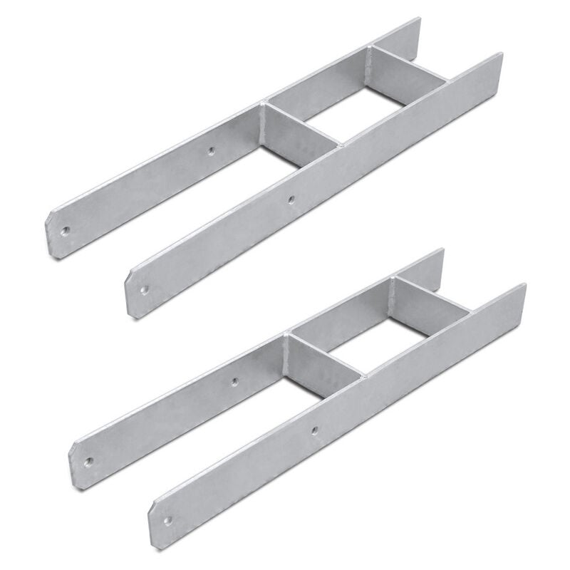 foto del prodotto swanew supporto per palo h per carport recinzioni supporto per palo in h supporto da incasso 141mm 2 pezzi