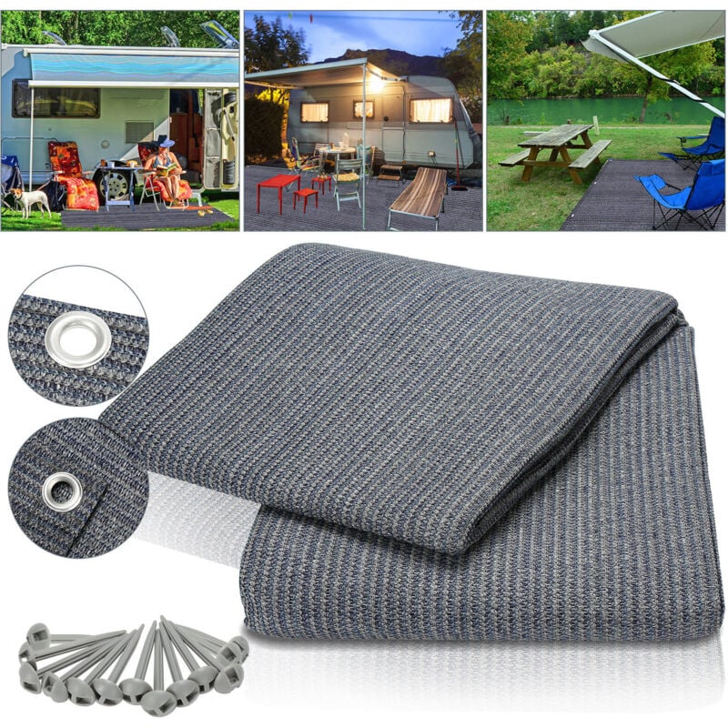 foto del prodotto swanew tappetino impermeabile per tenda da campeggio telo tenda all aperto coperta da picnic caravan 250x250cm,grigio