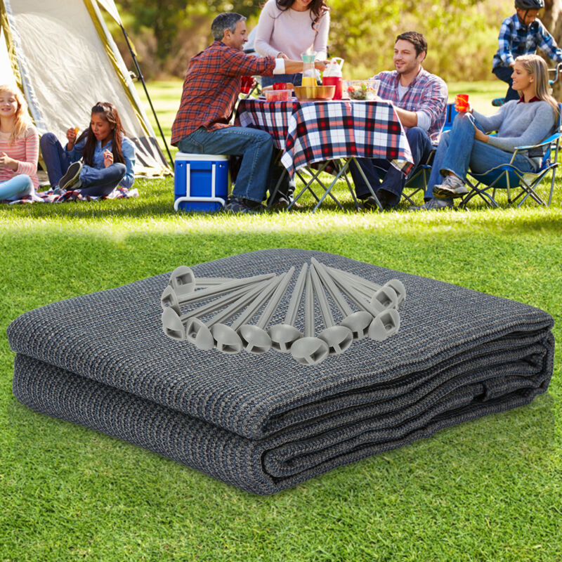 foto del prodotto swanew tappetino per tenda tenda impermeabile da campeggio telo per tenda all aperto telo da picnic coperta caravan ,grigio, 300x300cm