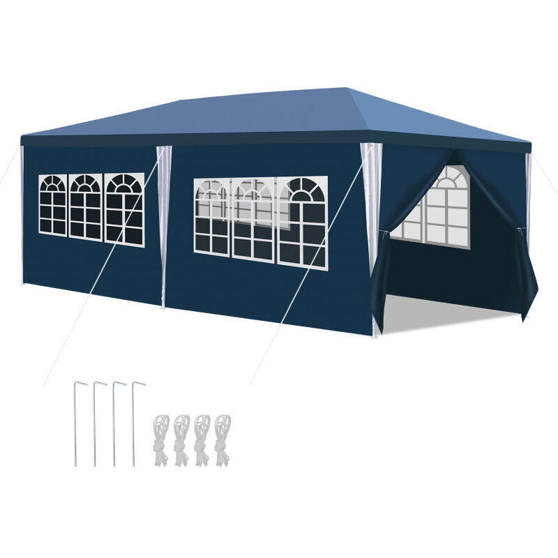 foto del prodotto swanew tenda da giardino per feste con pareti laterali 3x6m blu