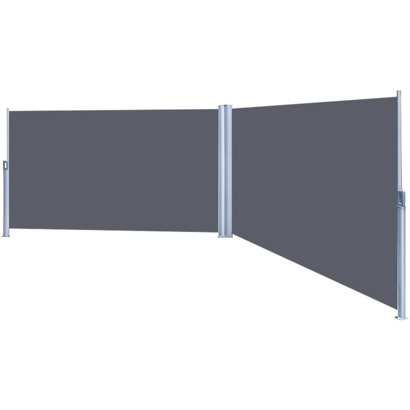 foto del prodotto swanew tenda da sole da tenda da sole laterale da sole 180x600 cm schermata della privacy del giardino estesibile grigio