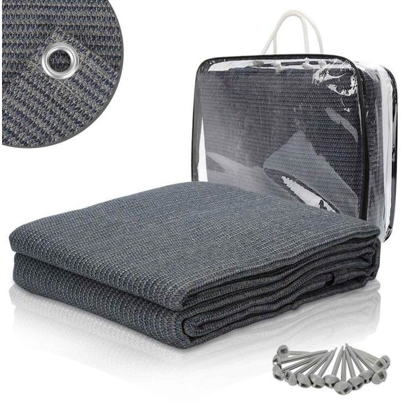 foto del prodotto swanew tenda da sole impermeabile tappeto campeggio tenda terra all aperto telone picnic copertura caravan grigio 200x200cm