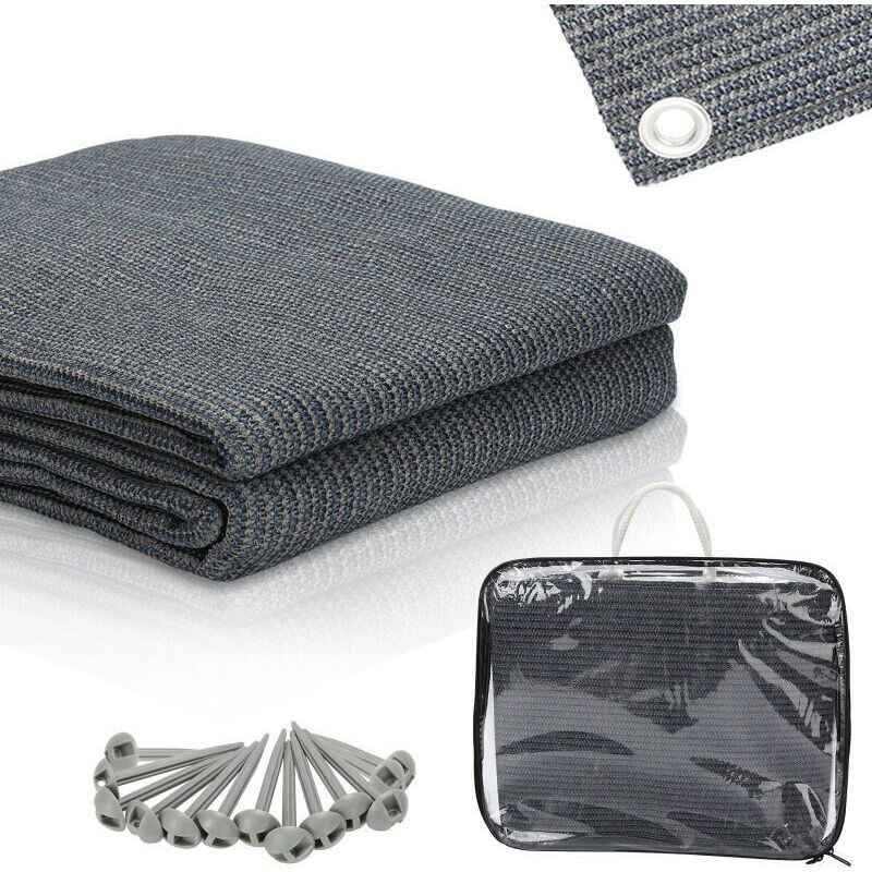 foto del prodotto swanew tenda da sole impermeabile tappeto campeggio tenda terra all aperto telone picnic copertura caravan grigio 250x400cm