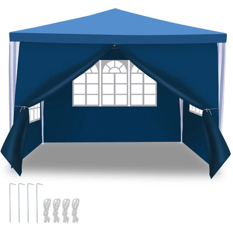 foto del prodotto swanew tenda gazebo tenda da giardino gazebo da giardino impermeabile con easy klett. protezione perfetta in ogni condizione atmosferica 3x3m blu