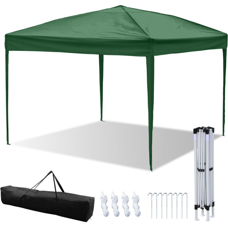 foto del prodotto swanew tenda pieghevole per feste pergolato da giardino tenda pieghevole protezione uv per esterni, campeggio senza pannelli laterali 3x3m verde