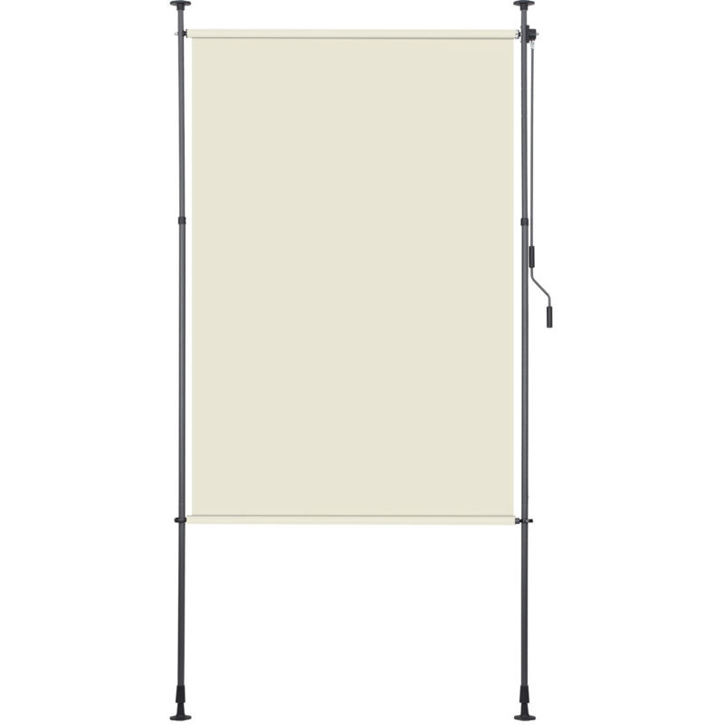 foto del prodotto swanew tenda verticale tenda a rullo per esterni 150 x 270 cm protezione anti uv tenda per esterni con barre telescopiche senza foratura beige