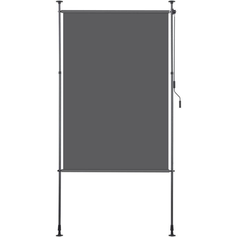 foto del prodotto swanew tenda verticale tenda a rullo per esterni protezione anti uv tenda per esterni con barre telescopiche senza foratura 150 x 270 cm antracite