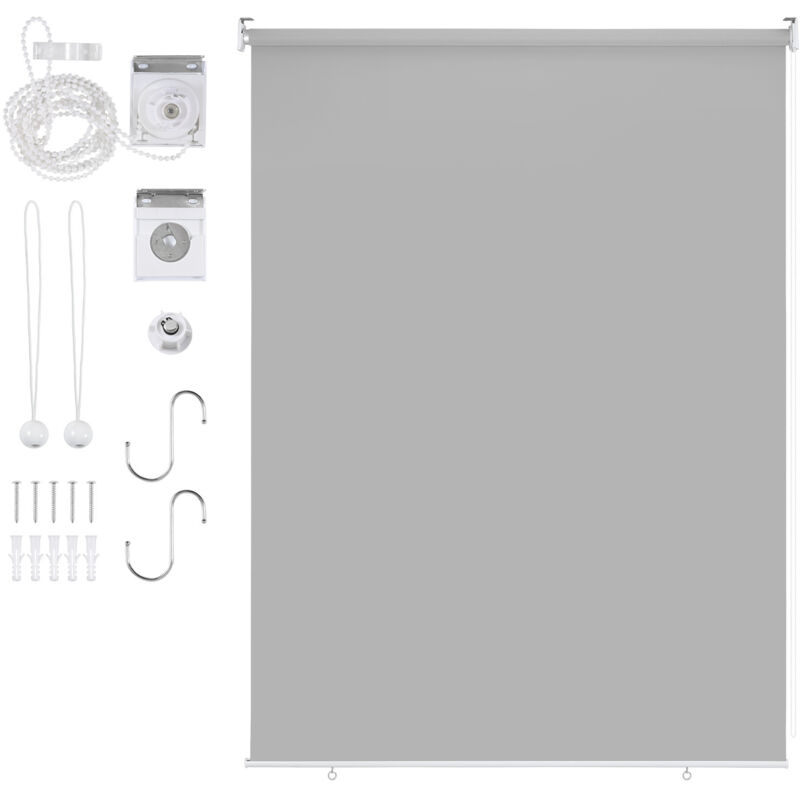 foto del prodotto swanew tenda verticale tenda da esterno per balcone tenda a rullo schermo retrattile da esterno protezione solare 100x240cm grigio