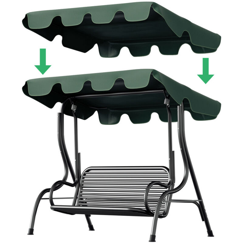 foto del prodotto swanew tettuccio di ricambio parasole antivento copertura altalena hollywood 210x145cm verde