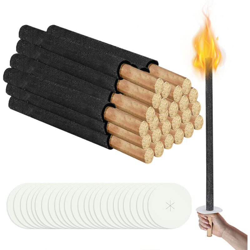 foto del prodotto swanew torce di cera da giardino torce di cera naturale con manico extra lungo. per pasqua.confezione da 25