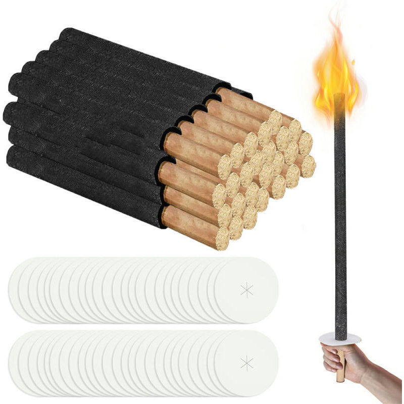 foto del prodotto swanew torce di cera da giardino torce di cera naturale con manico extra lungo. per pasqua.confezione da 50