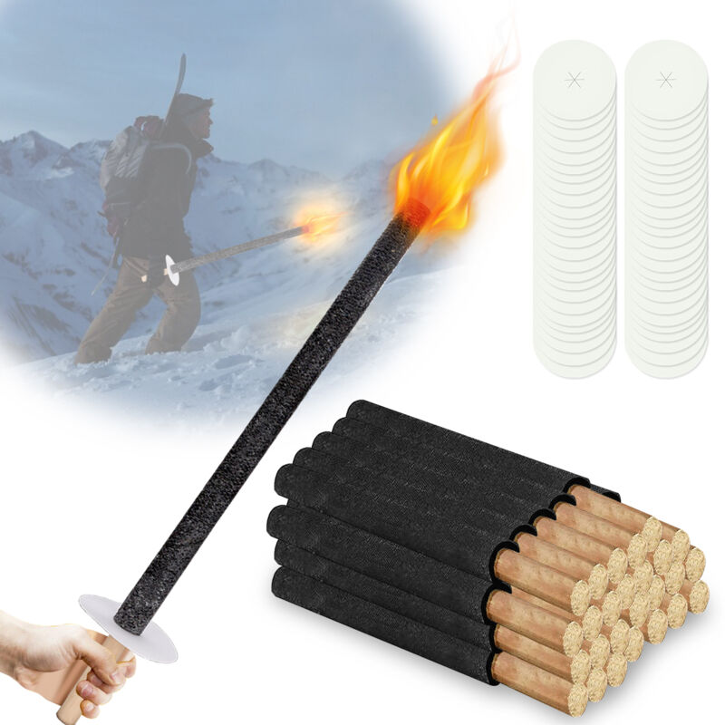 foto del prodotto swanew torce torcia di cera con manico lungo protezione della mano torce da giardino set 100 pezzi tempo di combustione 90 min