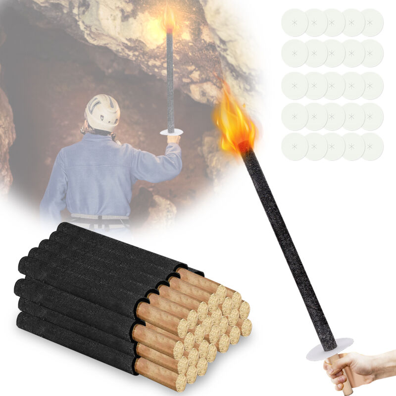 foto del prodotto swanew torce torcia di cera con manico lungo protezione della mano torce da giardino set 25 pezzi tempo di combustione 45 min