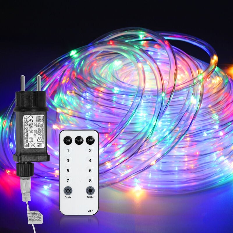 foto del prodotto swanew tubo luminoso a led con telecomando tubo luminoso a led per esterni/interni catena luminosa-multicolore-10m