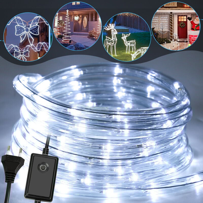 foto del prodotto swanew tubo luminoso a led multicolore impermeabile da esterno decor 40m catena luminosa bianco freddo