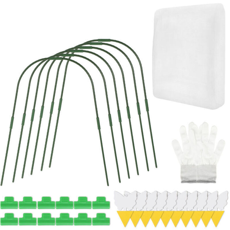 foto del prodotto swanew tunnel vegetale in acciaio inox anello da serra per rete da giardino, picchetti da giardino per piante 3x9m