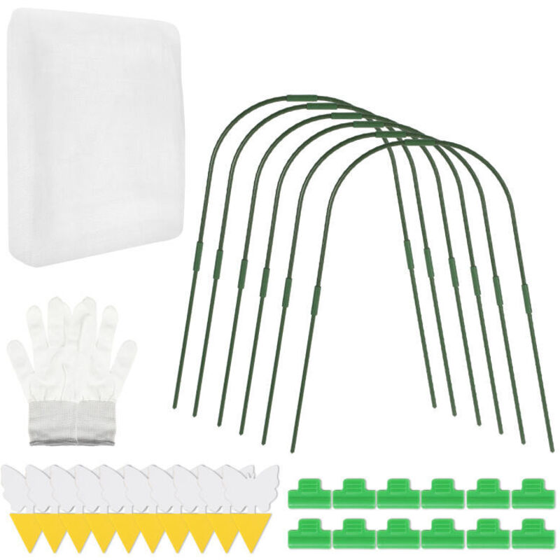 foto del prodotto swanew tunnel vegetale in acciaio inox anello da serra per rete da giardino, picchetti da giardino per piante 3x9m