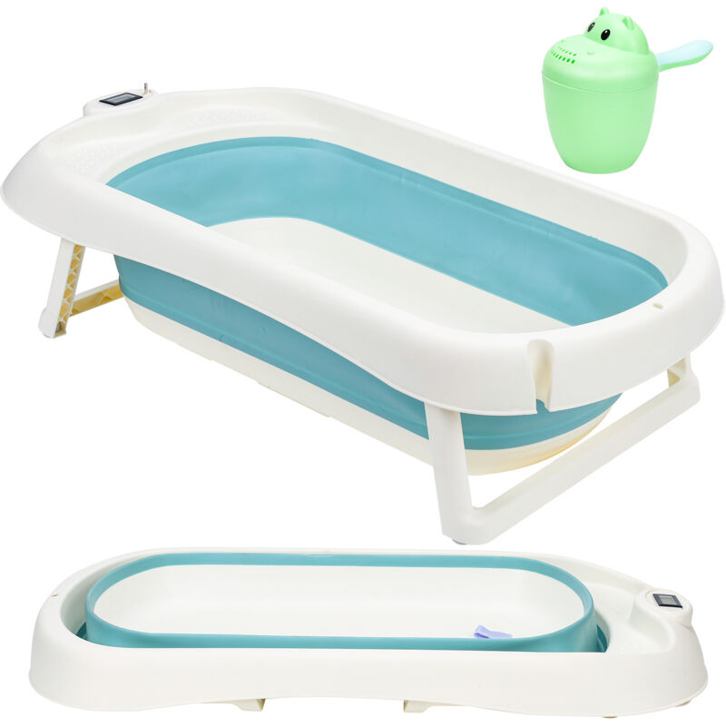 foto del prodotto swanew vasca da bagno pieghevole per bambini 83cm vasca da bagno antiscivolo per bambini, verde