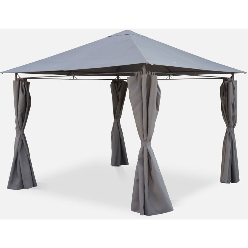 foto del prodotto sweeek 3x3m pergola da giardino struttura in alluminio con tende scorrevoli