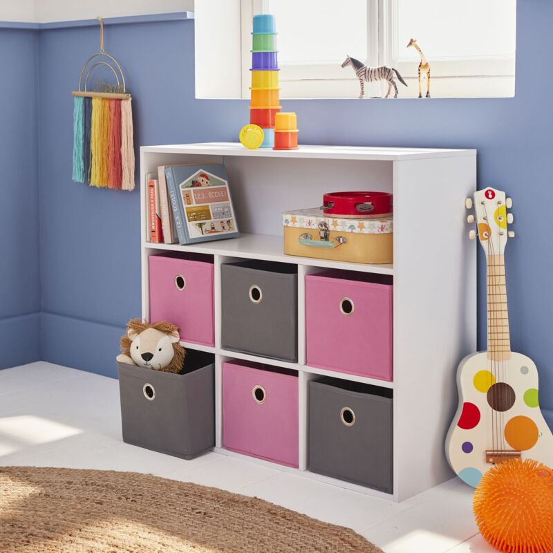 foto del prodotto sweeek armadio contenitore per cameretta dei bambini con 6 cestini