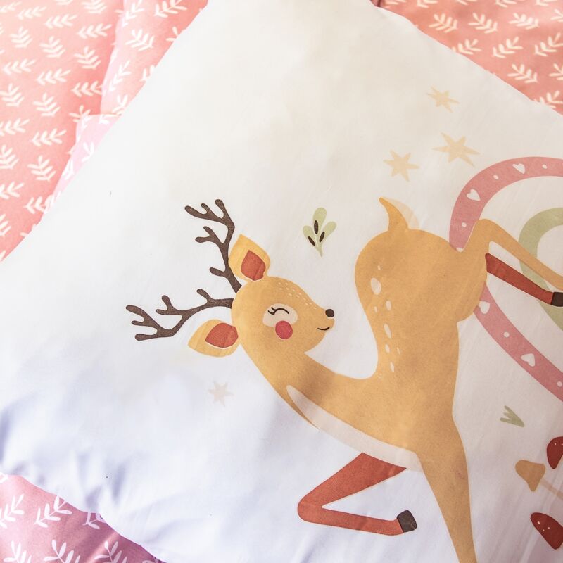 foto del prodotto sweeek biancheria da letto in microfibra reversibile stampata foresta incantata 140cm