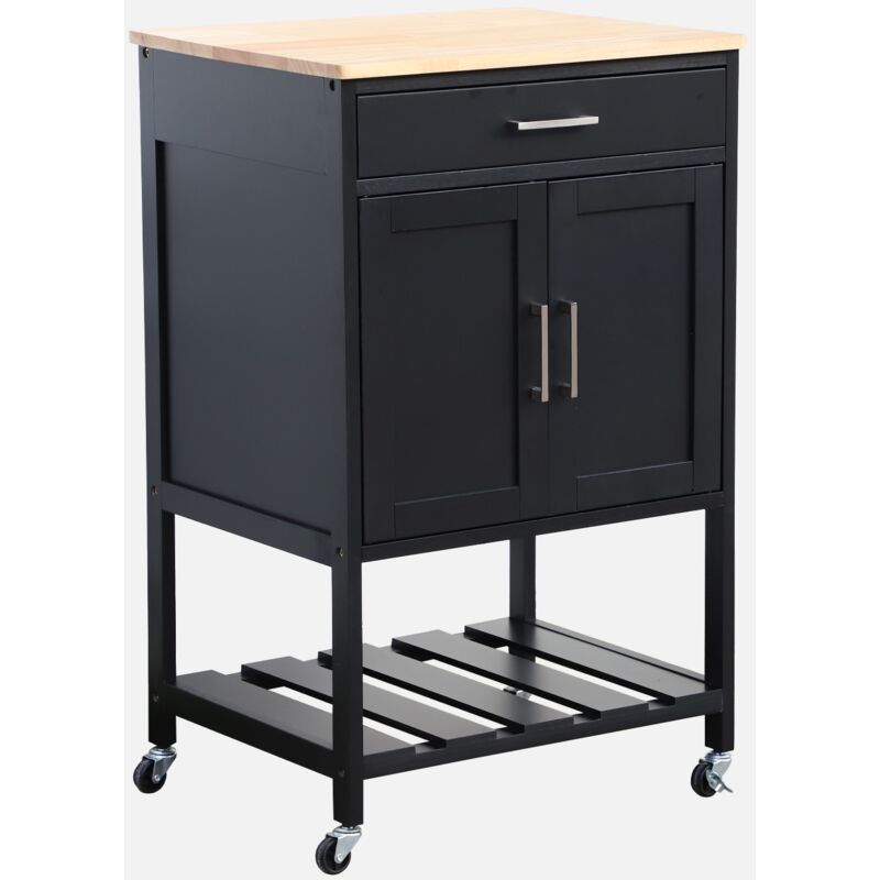 foto del prodotto sweeek carrello da cucina in legno di gomma