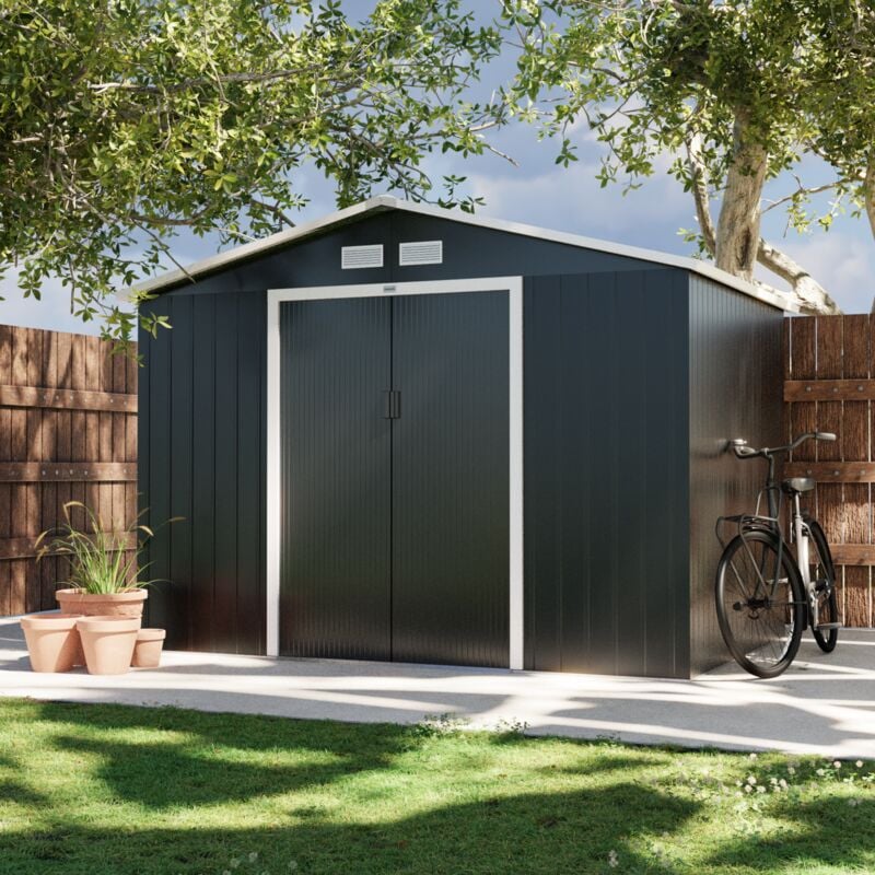 foto del prodotto sweeek casetta da giardino in metallo con kit di ancoraggio, 5.9m 