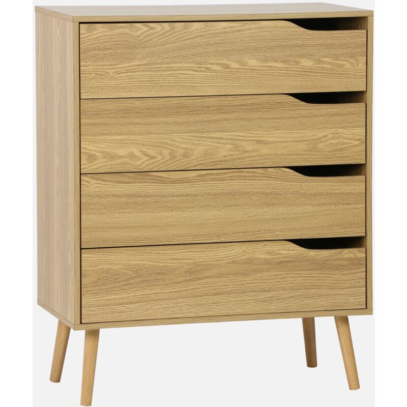 foto del prodotto sweeek cassettiera effetto legno, 4 cassetti