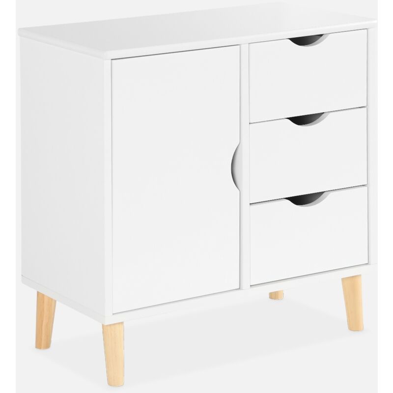 foto del prodotto sweeek cassettone per bambini, 1 anta e 3 cassetti