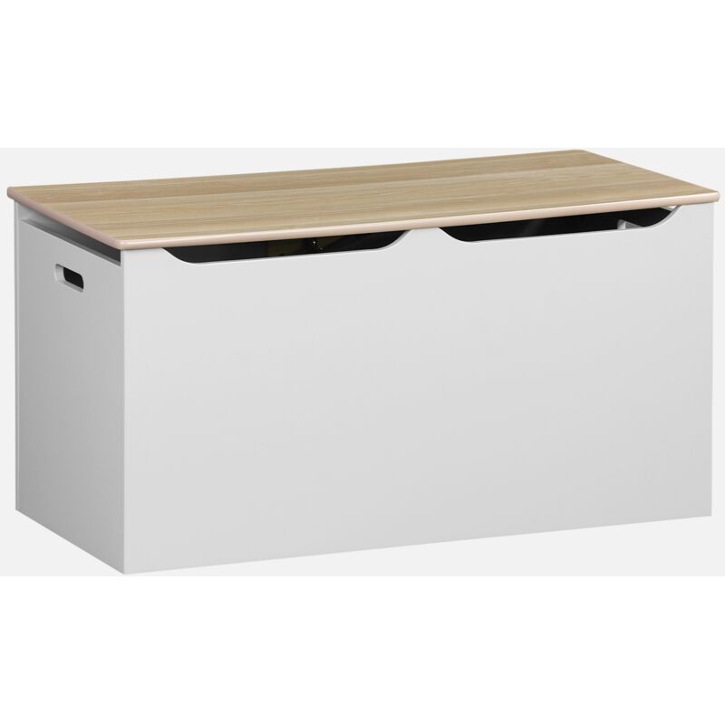 foto del prodotto sweeek cassettone per giochi effetto legno bianco